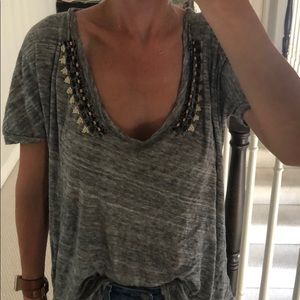 J. Crew bead detail tee shirt size large